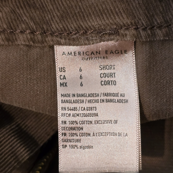 AE American Eagle Lightweight Corduroy High Waist Baggy Mom Pant Brown 6s - Picture 7 of 14